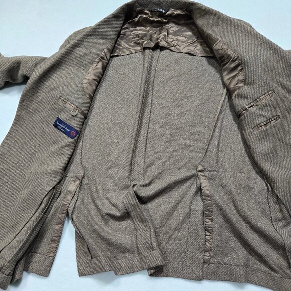 Ermenegildo Zegna Heritage Blazer Mens Size 40 Beige Single Breasted Two Button - Picture 8 of 16